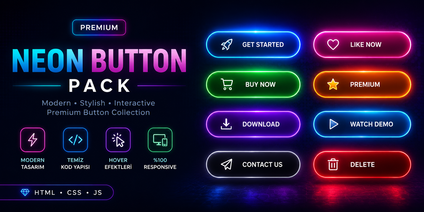NEON BUTTON PACK
