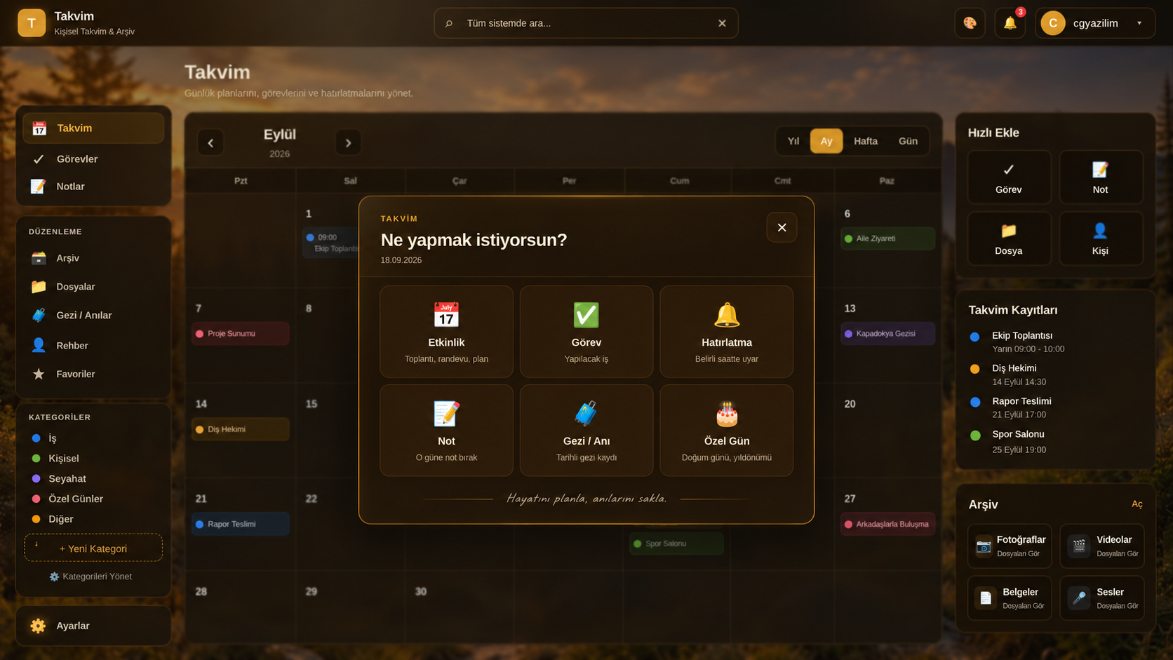 TAKVİM web uygulaması tanıtım görseli 3