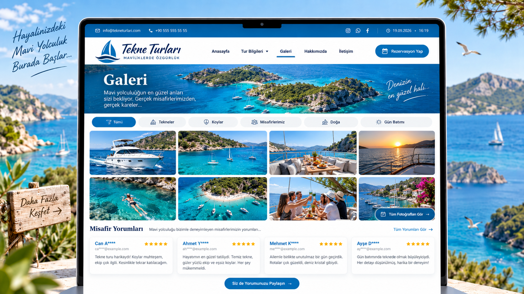 Tekne Turları web sitesi tanıtım görseli 2